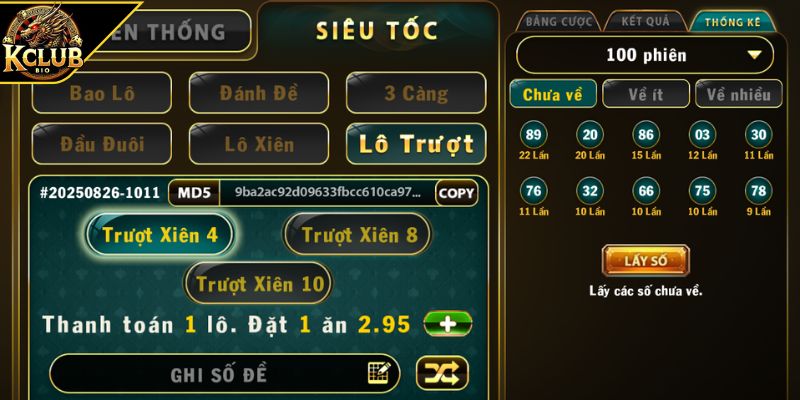 Ghi theo thống kê cầu số