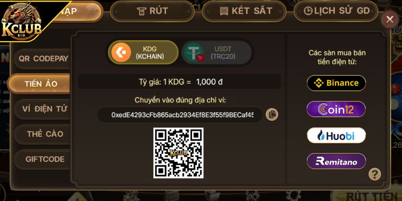 Lưu ý quan trọng khi tiến hành nạp tiền KCLUB