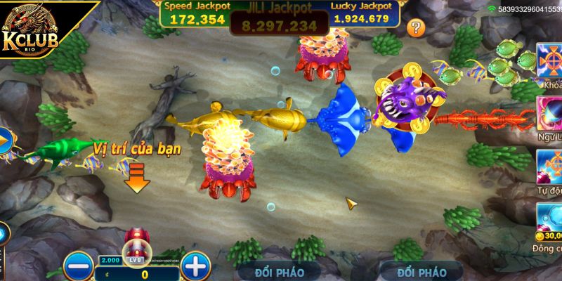 Hệ thống vũ khí đa dạng trong bắn cá boss KCLUB