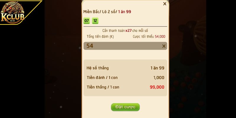 Chơi lô đề gấp thếp KCLUB đặt cược